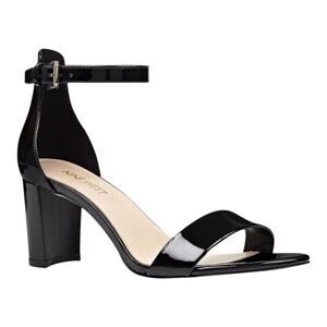 Nine West Women's Pruce High Block Heel Ankle Strap Sandals Black Size 9